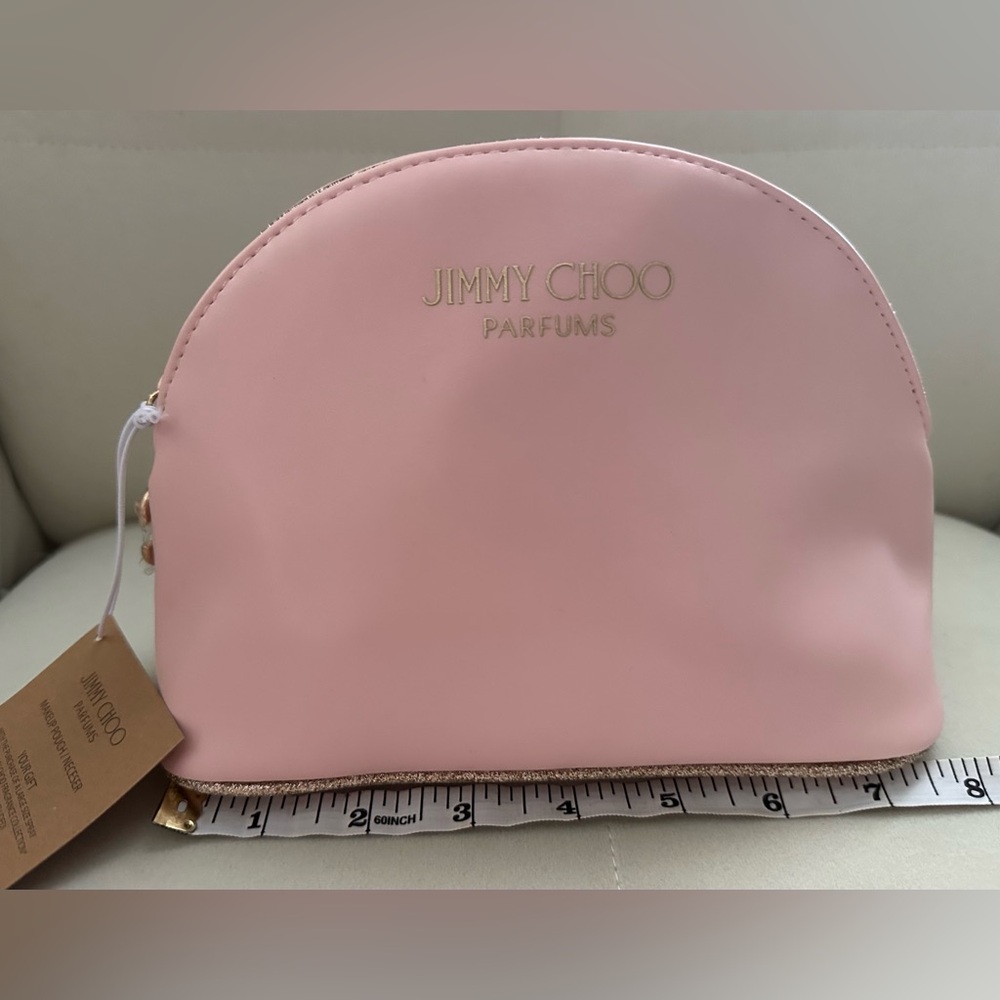 Jimmy Choo Parfums Pink & Gold Cosmetic MakeUp Toiletries Bag NWT